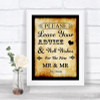 Western Guestbook Advice & Wishes Gay Personalized Wedding Sign