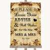 Autumn Vintage Guestbook Advice & Wishes Lesbian Personalized Wedding Sign