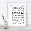 Black & White Guestbook Advice & Wishes Lesbian Personalized Wedding Sign