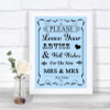 Blue Guestbook Advice & Wishes Lesbian Personalized Wedding Sign