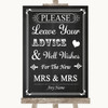 Chalk Style Guestbook Advice & Wishes Lesbian Personalized Wedding Sign