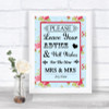 Shabby Chic Floral Guestbook Advice & Wishes Lesbian Personalized Wedding Sign