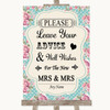 Vintage Shabby Chic Rose Guestbook Advice & Wishes Lesbian Wedding Sign
