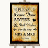 Western Guestbook Advice & Wishes Lesbian Personalized Wedding Sign