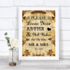 Autumn Vintage Guestbook Advice & Wishes Mr & Mrs Personalized Wedding Sign