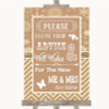 Brown Winter Guestbook Advice & Wishes Mr & Mrs Personalized Wedding Sign