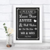 Chalk Style Guestbook Advice & Wishes Mr & Mrs Personalized Wedding Sign
