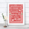 Red Winter Guestbook Advice & Wishes Mr & Mrs Personalized Wedding Sign