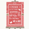 Red Winter Guestbook Advice & Wishes Mr & Mrs Personalized Wedding Sign