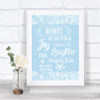 Blue Burlap & Lace Hankies And Tissues Personalized Wedding Sign