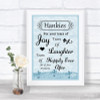 Blue Shabby Chic Hankies And Tissues Personalized Wedding Sign