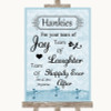 Blue Shabby Chic Hankies And Tissues Personalized Wedding Sign