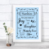 Blue Hankies And Tissues Personalized Wedding Sign
