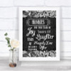 Dark Grey Burlap & Lace Hankies And Tissues Personalized Wedding Sign