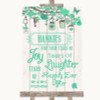 Green Rustic Wood Hankies And Tissues Personalized Wedding Sign