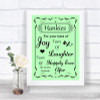 Green Hankies And Tissues Personalized Wedding Sign