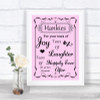 Pink Hankies And Tissues Personalized Wedding Sign