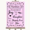 Pink Hankies And Tissues Personalized Wedding Sign