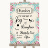 Vintage Shabby Chic Rose Hankies And Tissues Personalized Wedding Sign