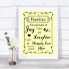 Yellow Hankies And Tissues Personalized Wedding Sign