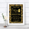 Black & Gold Damask Have Your Cake & Eat It Too Personalized Wedding Sign