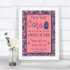 Coral Pink & Blue Have Your Cake & Eat It Too Personalized Wedding Sign