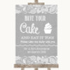 Grey Burlap & Lace Have Your Cake & Eat It Too Personalized Wedding Sign