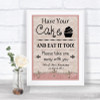 Pink Shabby Chic Have Your Cake & Eat It Too Personalized Wedding Sign