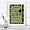 Sage Green Damask Have Your Cake & Eat It Too Personalized Wedding Sign