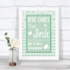 Winter Green Here Comes Bride Aisle Sign Personalized Wedding Sign