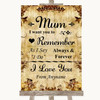 Autumn Vintage I Love You Message For Mum Personalized Wedding Sign