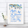 Blue Rustic Wood I Love You Message For Mum Personalized Wedding Sign