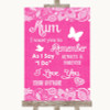 Bright Pink Burlap & Lace I Love You Message For Mum Personalized Wedding Sign