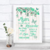 Green Rustic Wood I Love You Message For Mum Personalized Wedding Sign