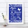 Navy Blue Burlap & Lace I Love You Message For Mum Personalized Wedding Sign