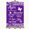 Purple Burlap & Lace I Love You Message For Mum Personalized Wedding Sign