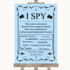 Blue I Spy Disposable Camera Personalized Wedding Sign