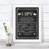 Chalk Style I Spy Disposable Camera Personalized Wedding Sign