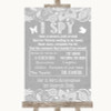 Grey Burlap & Lace I Spy Disposable Camera Personalized Wedding Sign