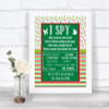 Red & Green Winter I Spy Disposable Camera Personalized Wedding Sign