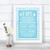 Winter Blue I Spy Disposable Camera Personalized Wedding Sign