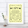Yellow I Spy Disposable Camera Personalized Wedding Sign