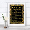 Black & Gold Damask Important Special Dates Personalized Wedding Sign