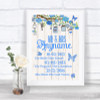 Blue Rustic Wood Important Special Dates Personalized Wedding Sign