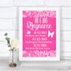 Bright Pink Burlap & Lace Important Special Dates Personalized Wedding Sign