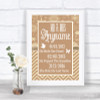 Brown Winter Important Special Dates Personalized Wedding Sign