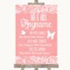 Coral Burlap & Lace Important Special Dates Personalized Wedding Sign