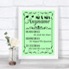 Green Important Special Dates Personalized Wedding Sign