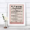 Pink Shabby Chic Important Special Dates Personalized Wedding Sign