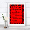 Red Damask Important Special Dates Personalized Wedding Sign